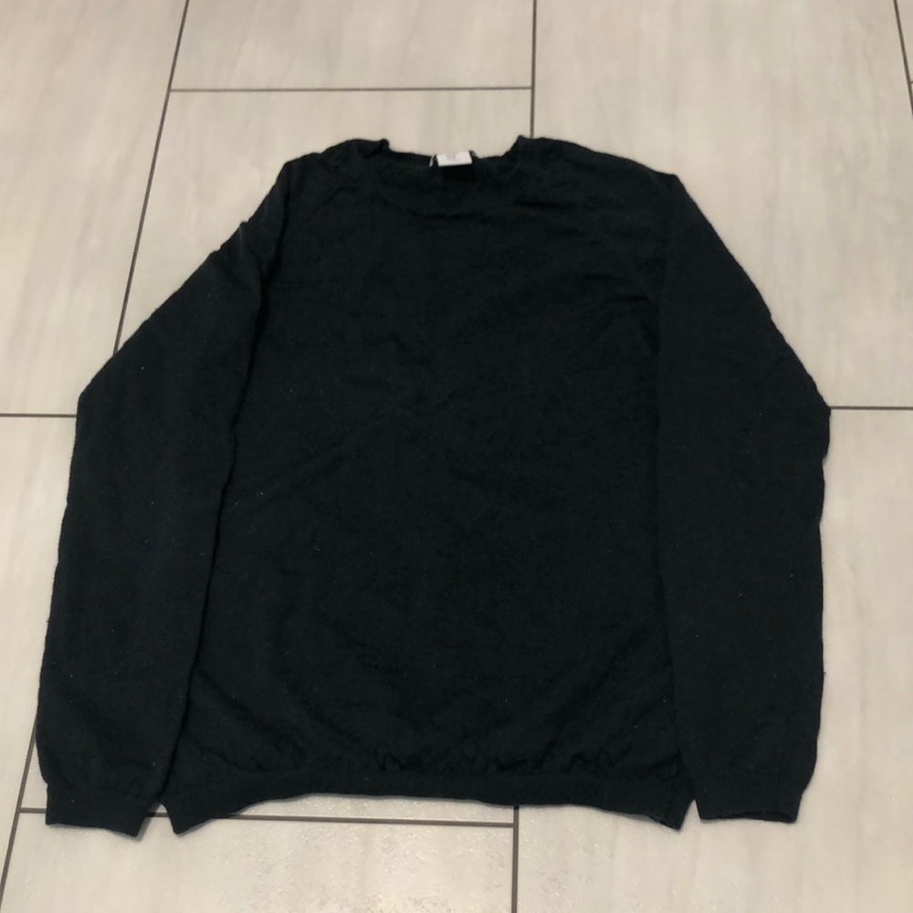 dark green, long-sleeve shirt